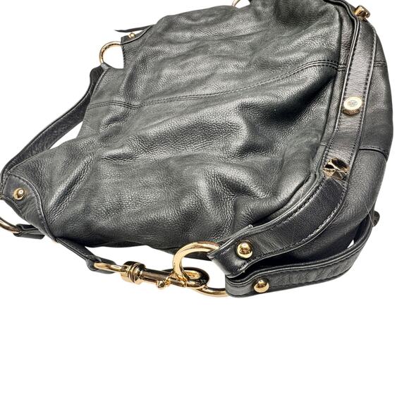 Rebecca Minkoff Black  Hobo Leather Moto Handbag Purse with Dust Cover Bag - Picture 4 of 13